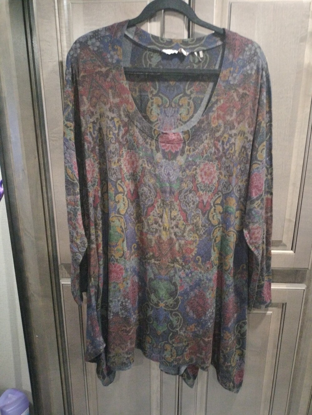 Women's Multicolor Paisley Scoop Neck Dress
